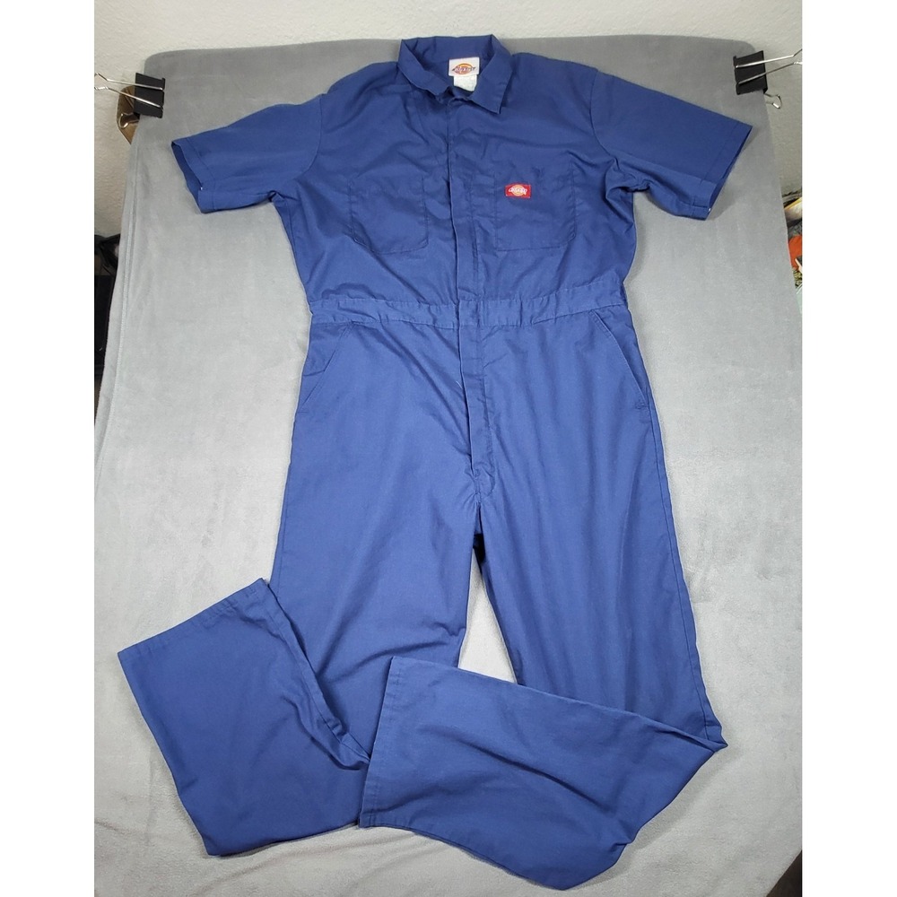 Dickies One-Piece Coveralls 42 Regular Men Blue Workwear Jumpsuit Baggy Workwear